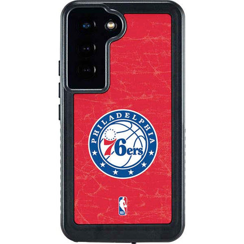 NBA Philadelphia 76ers Distressed Galaxy S24 Waterproof Case